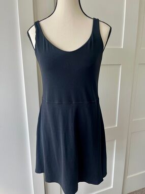 Offline by Aerie Black Athletic Tank Dress with attached shorts | Size Large